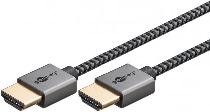 Cablu Slim High Speed HDMI 4K60Hz T-T 1m brodat, Goobay G75752